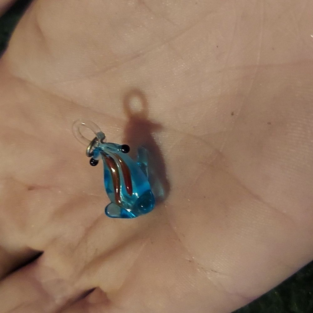 Adorable hand blown glass froggy pendant